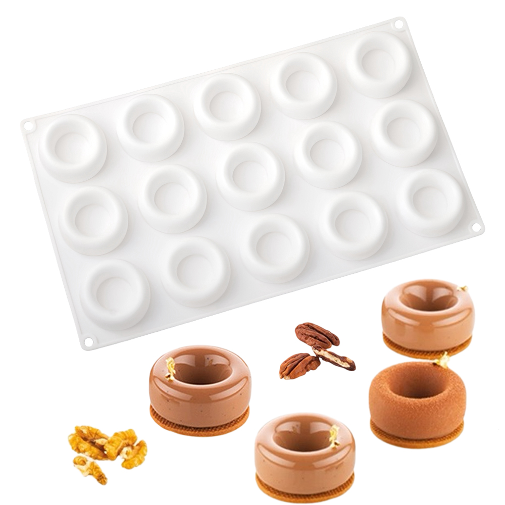 15-fach runde, konkave Donut-F – Donut Mold Silicone Bewertung und Preis