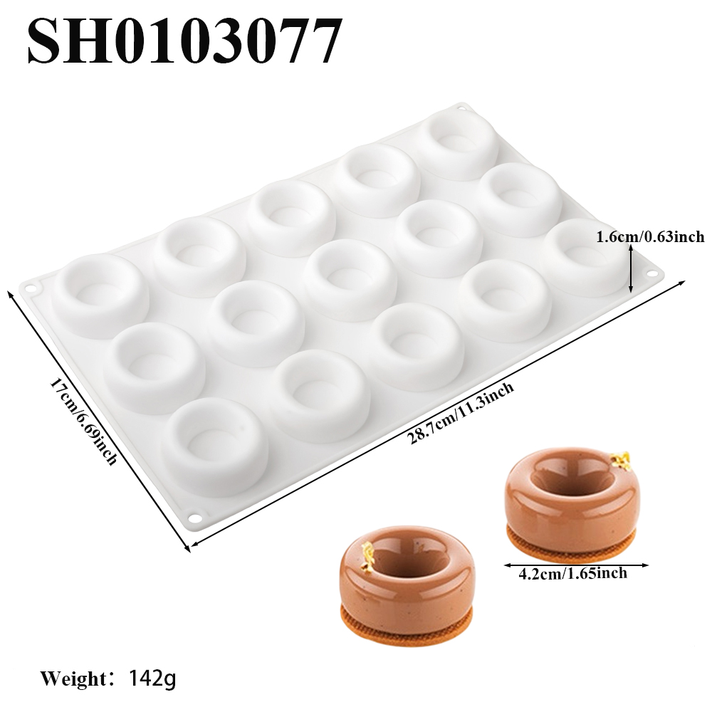 15-fach runde, konkave Donut-F – Donut Mold Silicone Bewertung und Preis
