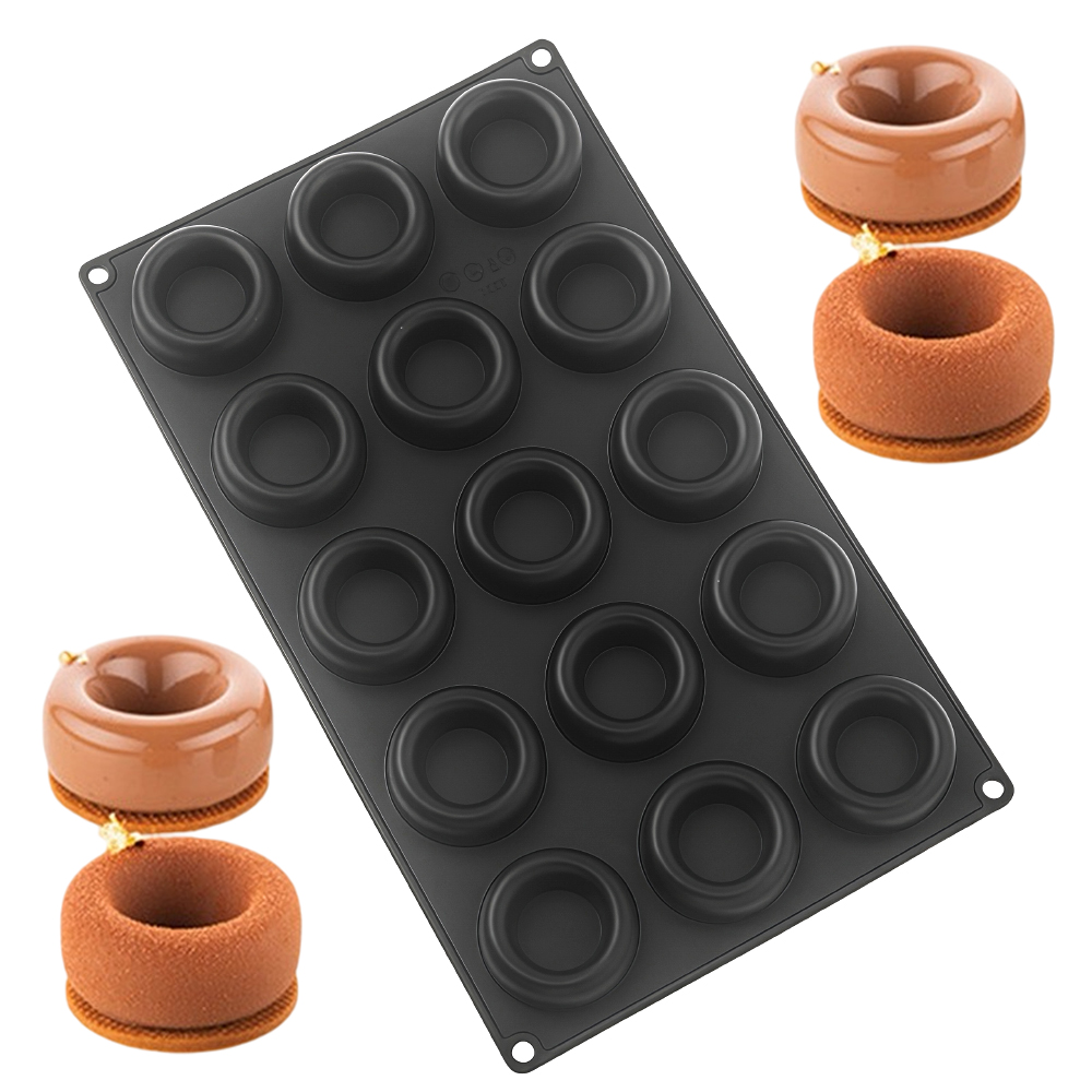 15-fach runde, konkave Donut-F – Donut Mold Silicone Bewertung und Preis